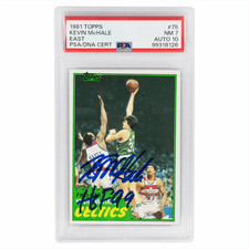 1981 Topps Kevin Mchale East #75 PSA NM 7 AUTO 10 Cert #99318126
