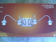 NIB Nice Bathroom 23" Nickel 4-Lite VANITY LIGHT glass shades NOT included 