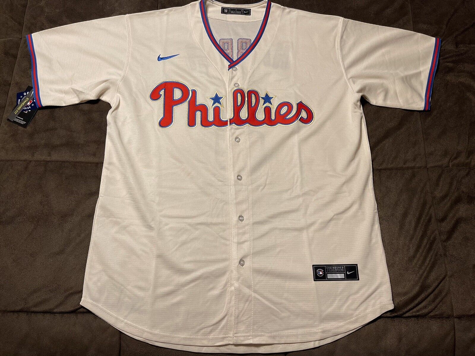 Men's 2023 Philadelphia Phillies Bryce Harper Cream Alternate Player Jersey,  XL