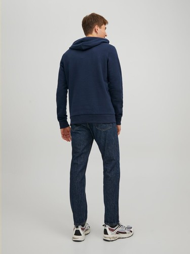 1 Männer Hoodie jack & jones Kordel Kapuze Tasche Ripp-Büdchen Markenprint - Bild 30 von 44