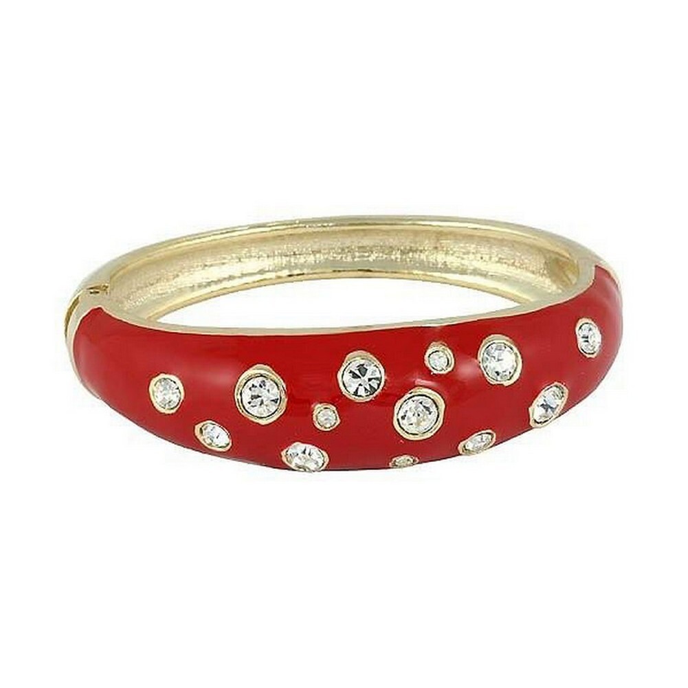 Bangle Bracelets - Epoxy w/ Clear Stones - Red - BR-JB7189RD-image