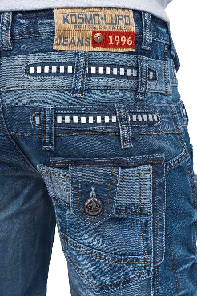 KOSMO LUPO Designer Herren Jeans Hose Denim Zipper Japan Style NEU