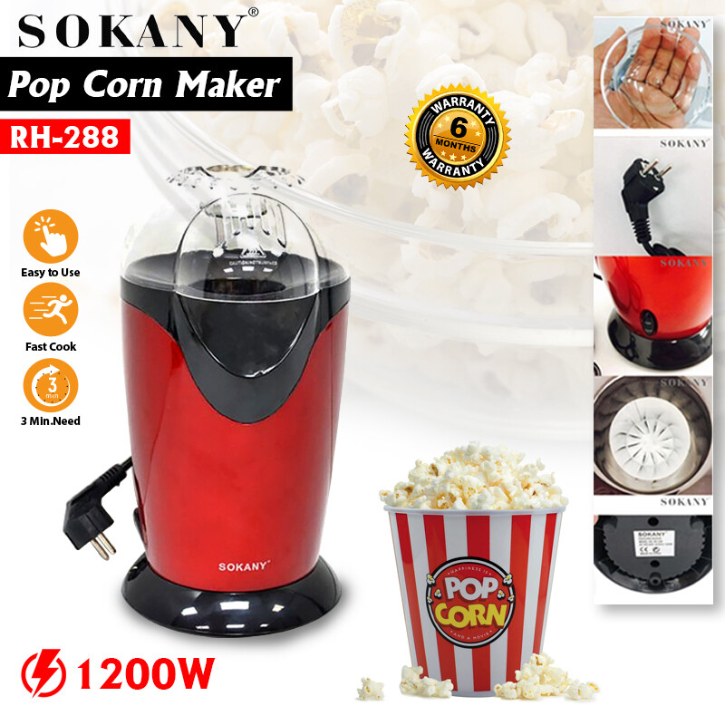 Macchina Per Fare Pop Corn Sokany RH-288 1200W - Snack Sani in 3 Minuti
