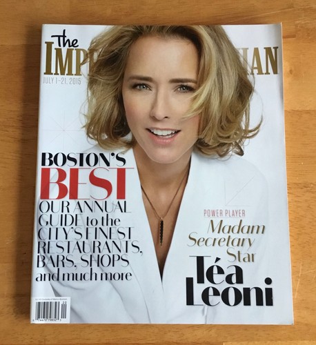 The Improper Bostonian Magazine 2015 Tea Leoni Cover No Label Newsstand