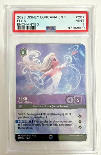 Lorcana The First Chapter Enchanted Elsa Spirit of Winter - PSA 9
