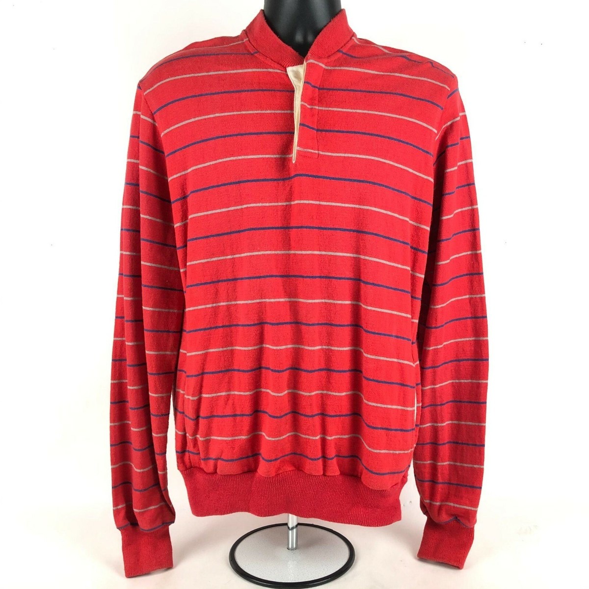 vtg 90s McIntosh & Seymour Striped Soccer Rugby Shirt mens