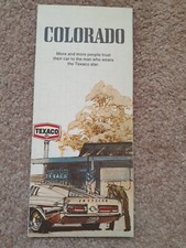 Vintage 1972 Texaco Colorado State Highway Gas Station Travel Road Map Oil Ads