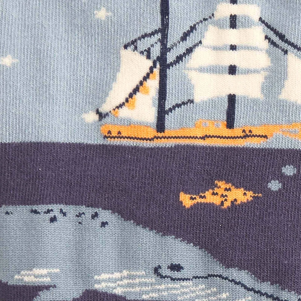 NUEVO CON ETIQUETAS CALCETÍN IT TO ME SEA VOYAGE CALCETINES HASTA LA RODILLA DERBY ELEGANTE AZUL LINDO ENVÍO DE BALLENAS Foto 2 de 2