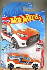 2020 Hot Wheels #218 HW Rescue 8/10 HOT WHEELS FORD TRANSIT CONNECT Orange/White