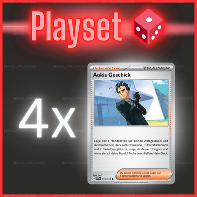 4x Aokis Geschick 115/131 PRE  NM  Deutsch  Playset Pokemon Trainer