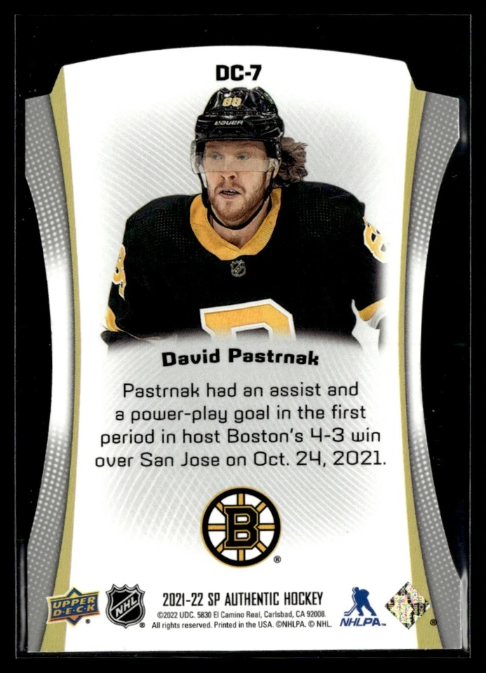 2021-22 Sp authentic die-cut David Pastrnak #DC-7 H4R2K - Image 2 of 2