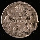 1903 - H Canada Silver 5 Cents with Rim Damage, King Edward VII — photo 2