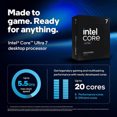 Intel Core Ultra 7 Processors 20-Core 3.9GHz LGA1851 125W