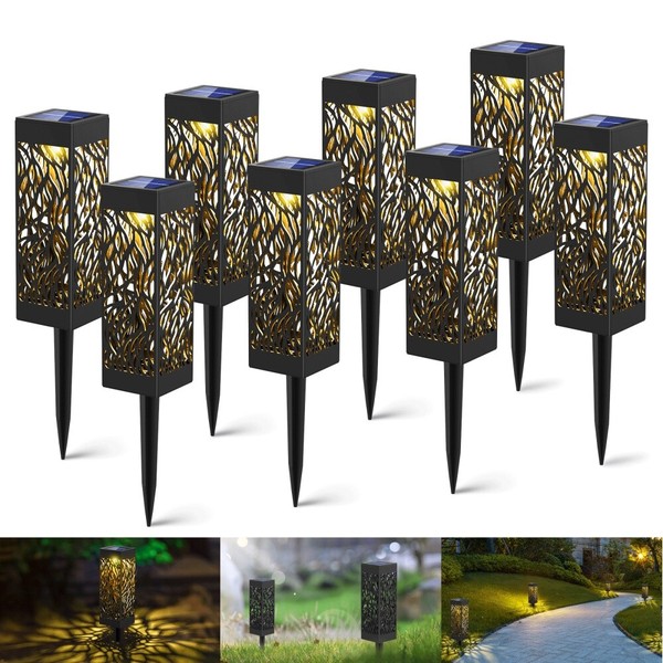 10 Led Solar Laterne Gartenleuchte Gartenlampe Solarleuchte Solarlampe Terrasse-image