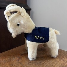 1950s Vintage US Navy MASCOT Bill Goat Plush Stuffed Animals USNA Naval Academy