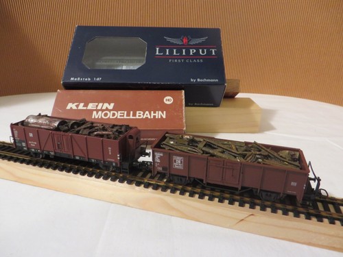 H0 LILIPUT/KLEINBAHN N. 2 CARRI APERTI CON CARICHI - Foto 3 di 4