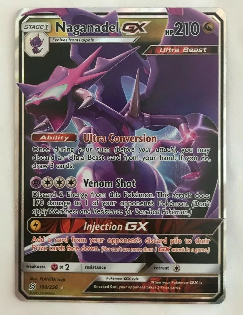 NAGANADEL GX 160/236 Ultra Rare Unified Minds Pokémon Card NM/M