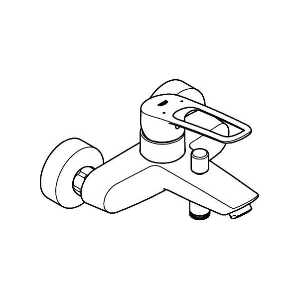 Grohe Eh-Wannenbatt. Eurosmart 25241_3 Wandmontage Offener Hebel Chrom-image