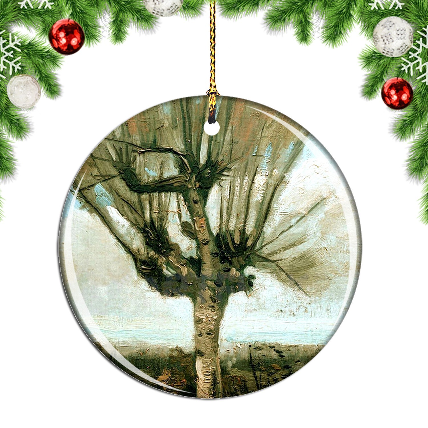 Van Gogh White Willow Painting Christmas ornament city travel souvenir