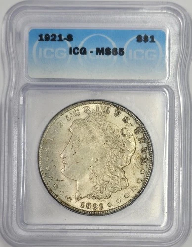 1921 S Morgan Silver Dollar ICG MS65