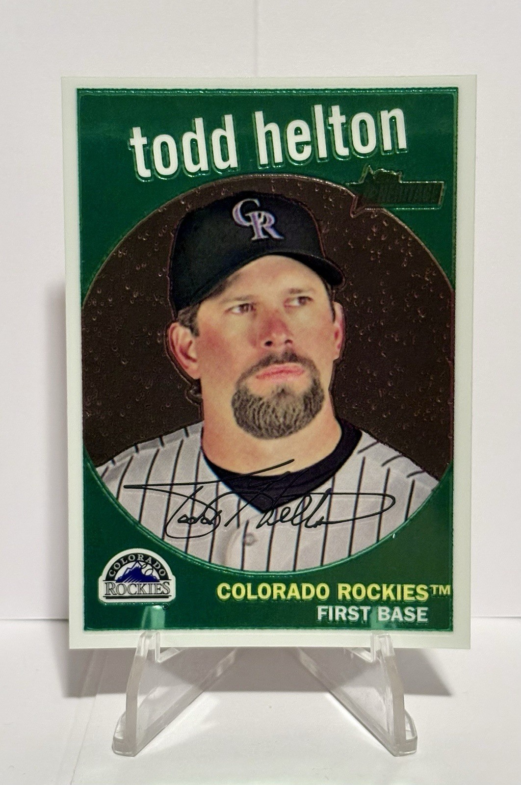 Todd Helton #C65 Baseball Cards 2008 Topps Heritage Chrome trading card — raw and PSA graded price guide