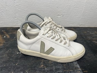 Veja Campo Leather White Natural Shoes Womens Size 6