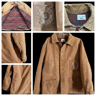 #ad VTG Carter’s Watch the Wear Chore Blanket Lining Coat Providence RI Fire Dept $549.00