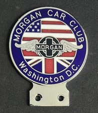 MORGAN CAR CLUB WASHINGTON USA VINTAGE ENAMEL PORCELAIN GRILLE CAR BADGE EMBLEM