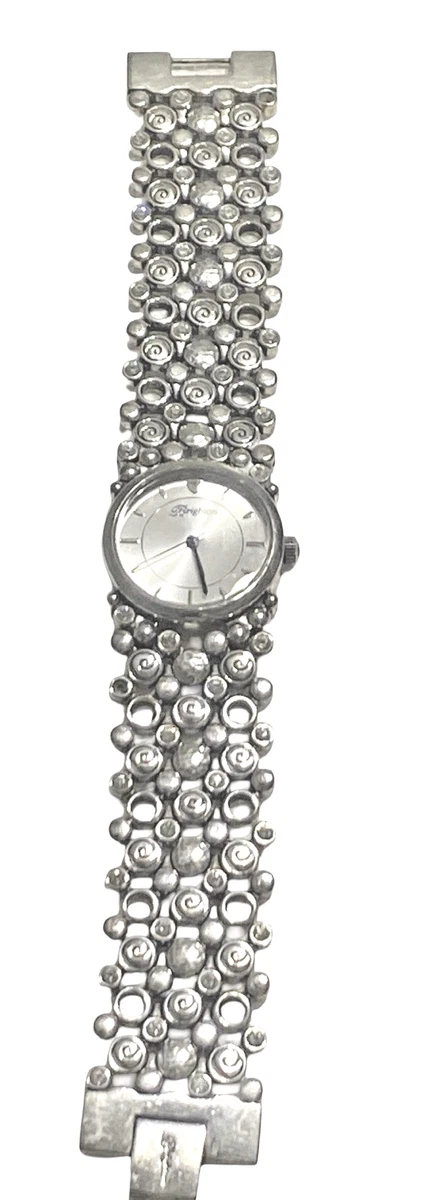 Brighton Florence Silver Watch silver plated design on the band.  New battery Brighton Florence Women main image 4
