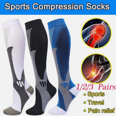 #ad #ad Mens Compression Socks 20 30 mmhg Sports Knee High for Running Fitness Winter US $12.73
