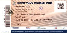 Luton Town v Sheffield United 28/08/21 Championship Ticket