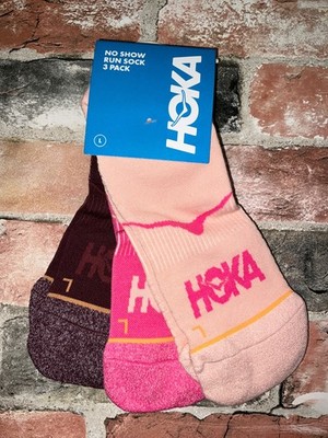 HOKA No-Show Run Sock 3-Pack Black Cherry + Electric Rose + Rose Latte L Unisex
