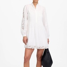 NWT Madewell Pintucked Eyelet Mini Dress White XS