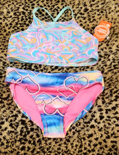 Wonder Nation Girls Swimsuit Set w/ UPF 50 M  7-8 
