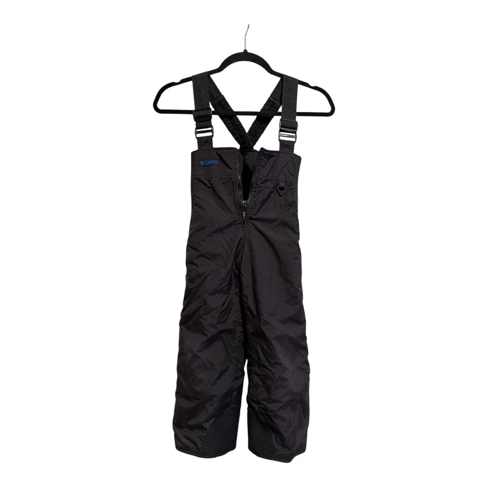 Columbia Ski Snow Pants Suspenders Youth Small Boys Black Overalls Zipper