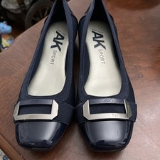 Anne Klein Sport Ballet Flats Shoes With Patent Buckles Size 8.5M