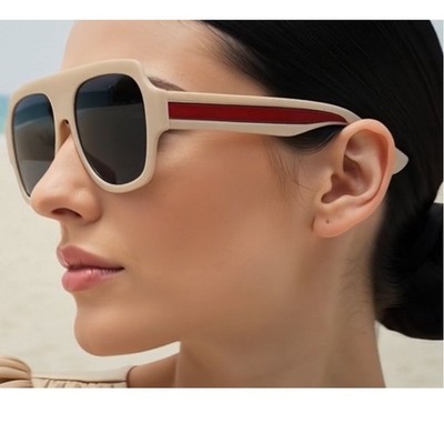 Women Sunglasses Retro Style Fashion Shades Designer Inspired Beige Lentes New