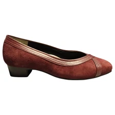 Mark Lemp Classics Tracy Wine Ballet Flats Womens US 9W Burgundy Suede Slip On