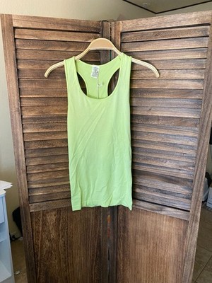 C'est Moi Bamboo 1x1 Rib Racer Back Top Glowy Green OS Fits Most