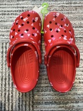 Crocs Classic Valentines Day Clogs Women 8 Men 6 Heart Red Love