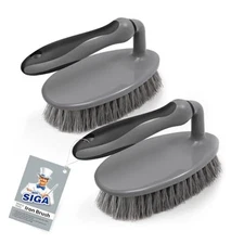  Heavy Duty Scrub Brush with Comfortable Grip, Cleaning Gray & Black - 2 Pack