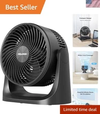 Small Room Air Circulator Fan 3 Speeds with 7 Inch Blade Adjustable Tilt Black