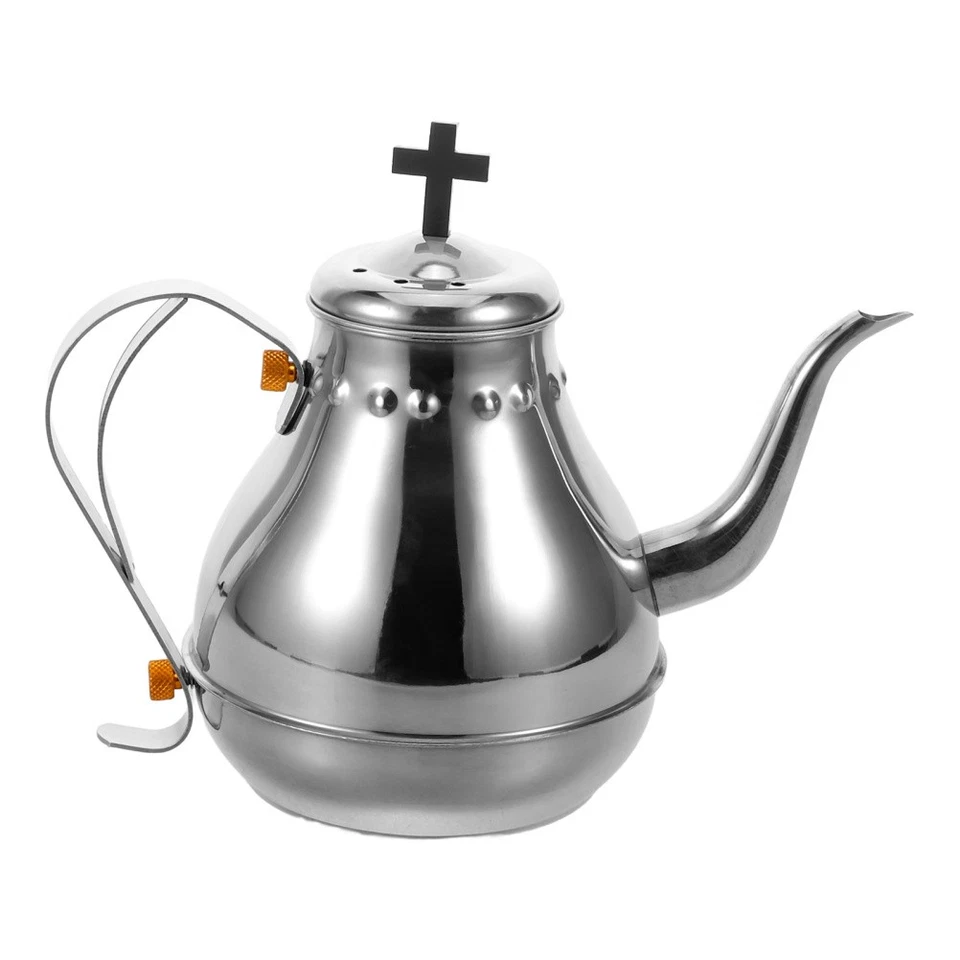  Teiera Acciaio Inox Caffettiera D'argento Bollitore Per Il Tè Del Ristorante - Immagine 2 di 4