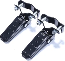 Universal Motorcycle Foot Pegs: Bike Footpegs Folding Pedal Fit for black 