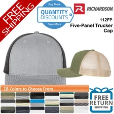 🔥 Richardson Five-Panel mid pro profile Trucker Cap Hat snapback 112FP