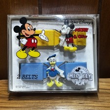 VTG 1987 Disney Mickey Mouse  Donald Duck Belt Set   Original Box   Adjustable