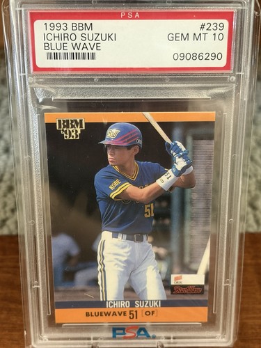 1993 BBM #239 Ichiro Suzuki RC PSA 10 GEM MINT, Blue Wave Seattle Mariners HOF