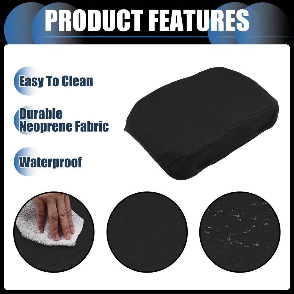 Armrest Protector Cover Pad for Infiniti Q50 2013-2021 Neoprene Fabric Black Foto 4 de 4