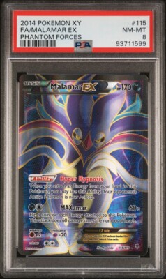 PSA 8 NM-MT 2014 Pokemon XY Phantom Forces Malamar EX Full