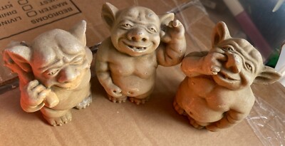 DESIGN TOCANO Vintage PICC-A DILLY Set of 3 STATUES Ogres GARGOYLES ...
